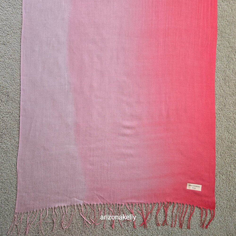 NWOT Cashmina Scarf Gradient Pink Ombre Italy - Picture 3 of 10